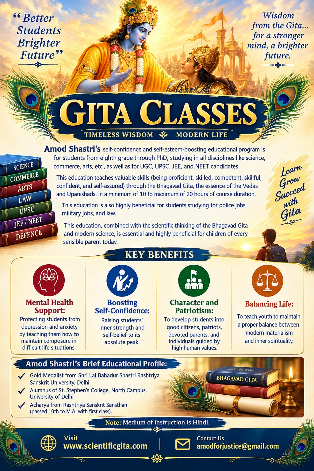 Gita Classes — Amod Shastri's self-confidence and self-esteem-boosting educational program (English)